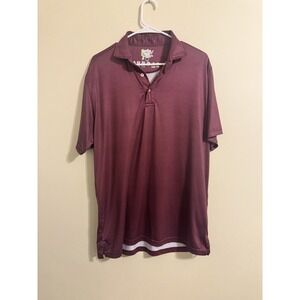 Tailorbyrd‎ Golf Large Red Geometric Short Sleeve Mens Polo Shirt A14